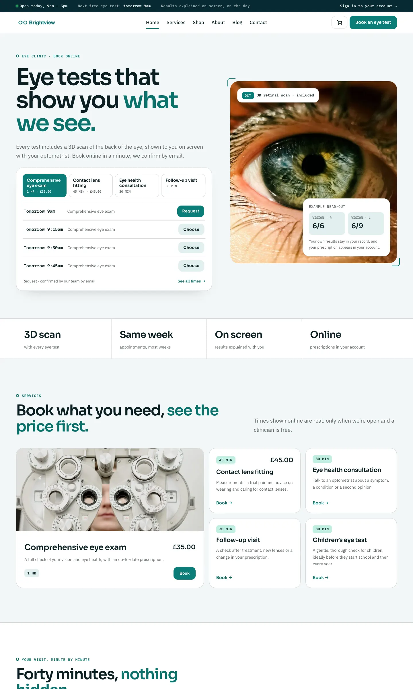 The home page of a sample your kit website straight after the setup wizard, with the sample logo, the main menu, a large heading and sample photos
