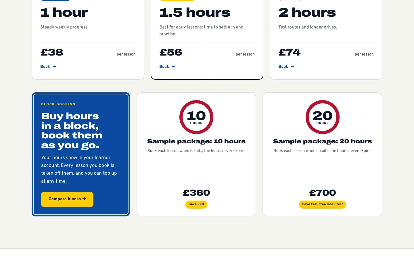The same page scrolled half way down with the setting off: the header has scrolled away and only the page content shows