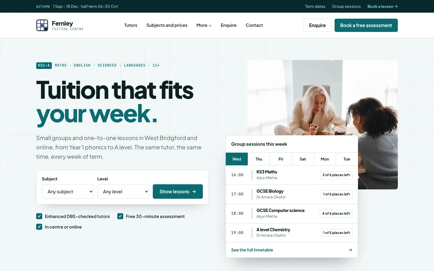 The Campus design with the Teal palette: the same home page with teal headings and buttons