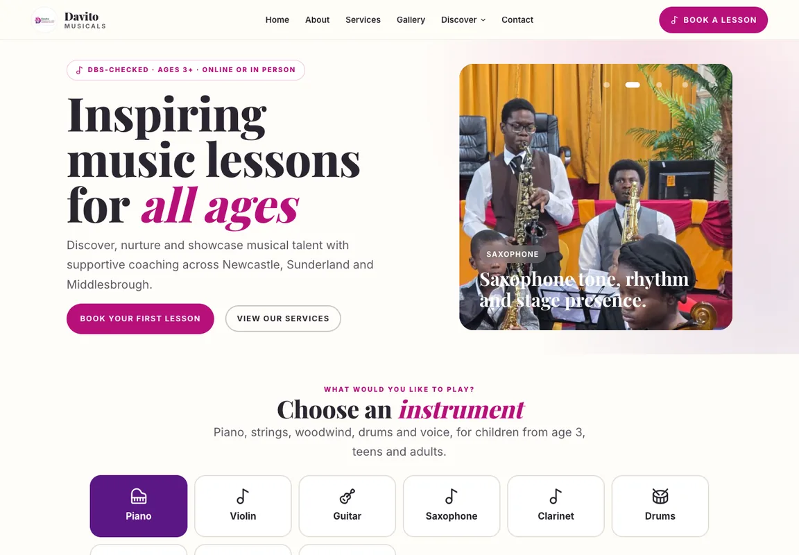 Davito Musicals, home page
