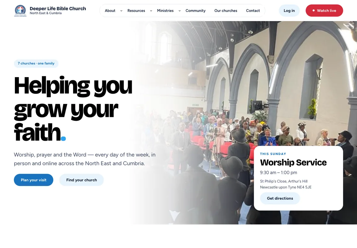 Deeper Life Bible Church North East & Cumbria, home page
