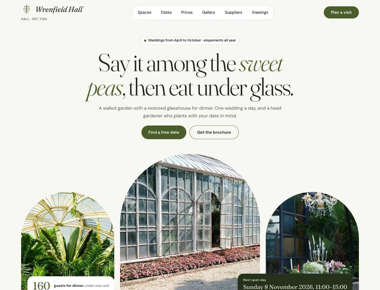 Gradespace Venue home page in the Garden design
